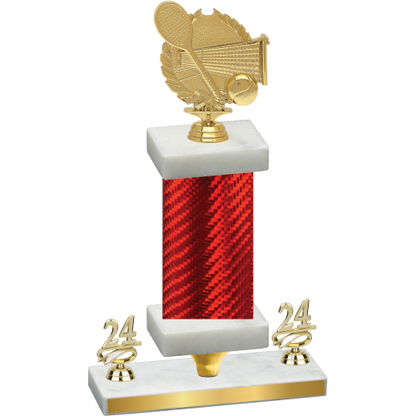 Premium Single Red Carbon Fiber Year Tennis Trophy