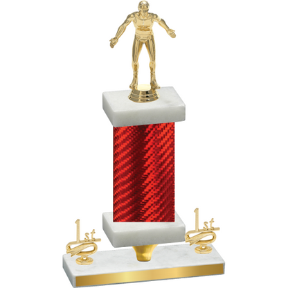 Premium Single Red Carbon Fiber First Place Wrestling Trophy