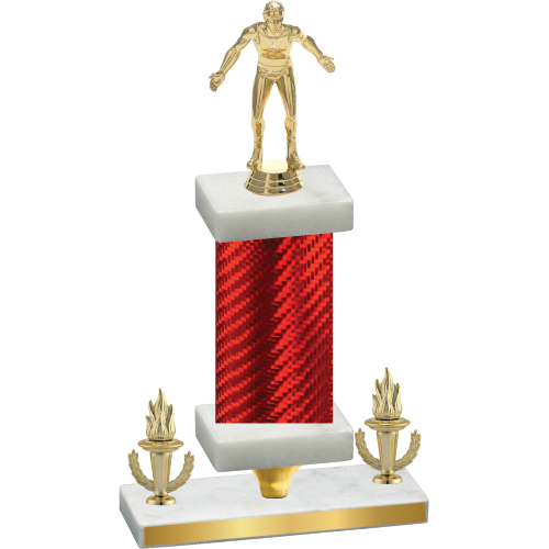 Premium Single Red Carbon Fiber Victory Wrestling Trophy