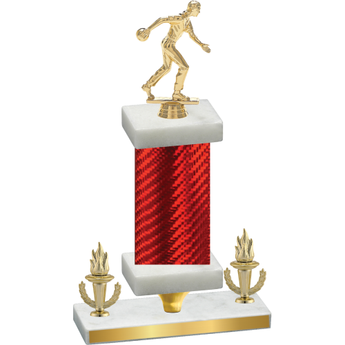 Premium Single Red Carbon Fiber Victory Bowling Trophy