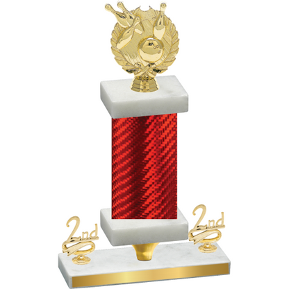 Premium Single Red Carbon Fiber Second Place Bowling Trophy