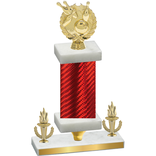 Premium Single Red Carbon Fiber Victory Bowling Trophy