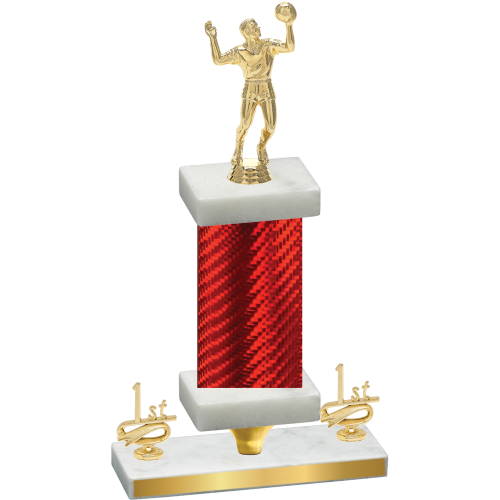 Premium Single Red Carbon Fiber First Place Volleyball Trophy