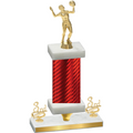 Premium Single Red Carbon Fiber Third Place Volleyball Trophy