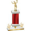 Premium Single Red Carbon Fiber Fourth Place Volleyball Trophy