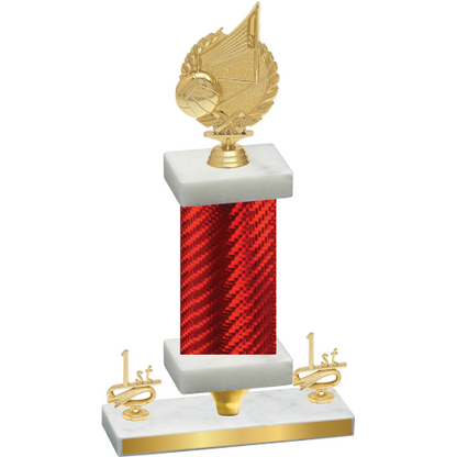 Premium Single Red Carbon Fiber First Place Volleyball Trophy