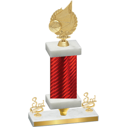 Premium Single Red Carbon Fiber Third Place Volleyball Trophy