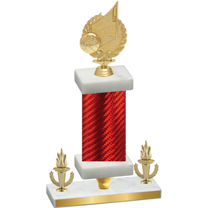 Premium Single Red Carbon Fiber Victory Volleyball Trophy