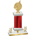 Premium Single Red Carbon Fiber Year Volleyball Trophy