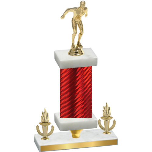 Premium Single Red Carbon Fiber Victory Swimming Trophy