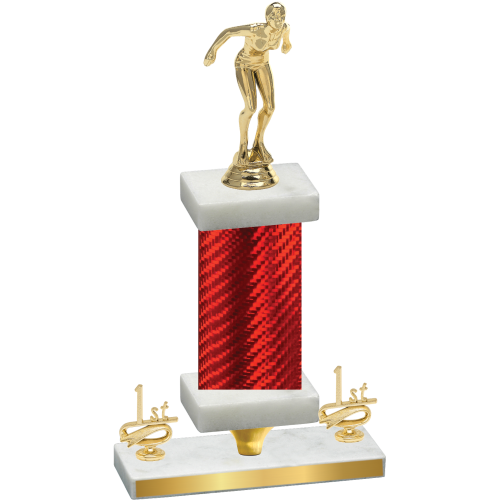 Premium Single Red Carbon Fiber First Place Tennis Trophy