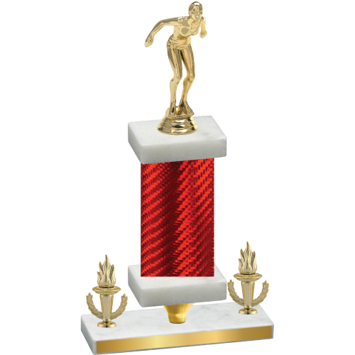 Premium Single Red Carbon Fiber Victory Tennis Trophy