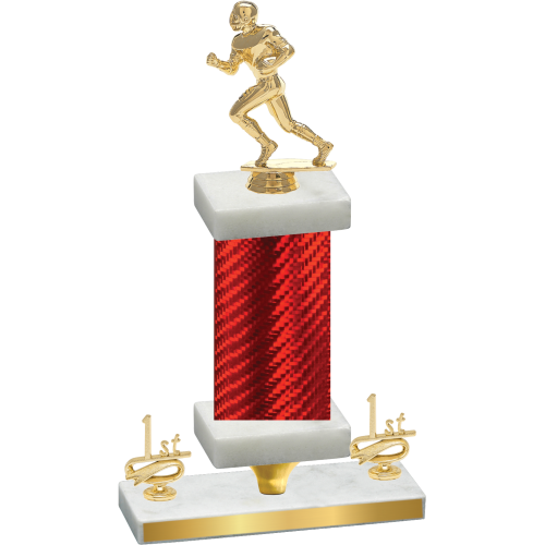 Premium Single Red Carbon Fiber First Place Football Trophy