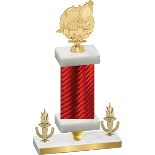 Premium Single Red Carbon Fiber Victory Swimming Trophy