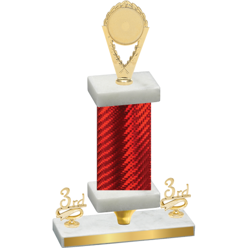 Premium Single Red Carbon Fiber Third Place Insert Trophy