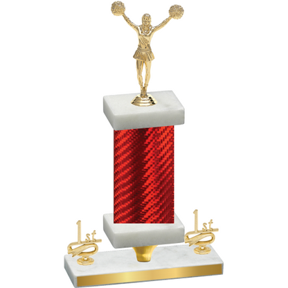 Premium Single Red Carbon Fiber First Place Cheerleading Trophy