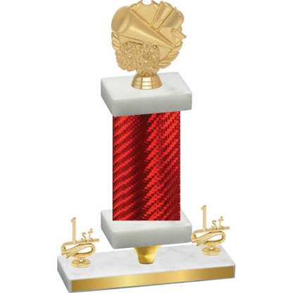 Premium Single Red Carbon Fiber First Place Cheerleading Trophy