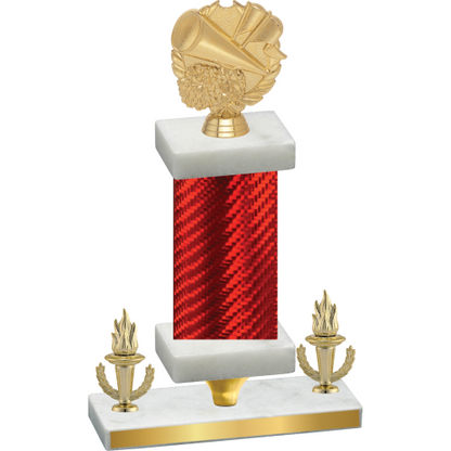 Premium Single Red Carbon Fiber Victory Cheerleading Trophy