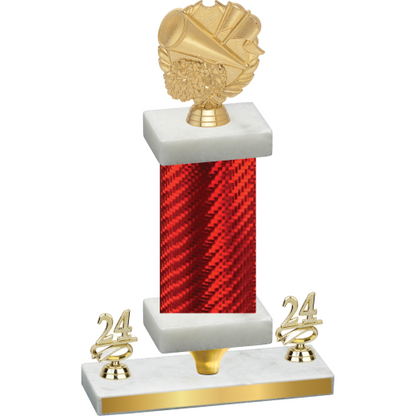 Premium Single Red Carbon Fiber Year Cheerleading Trophy