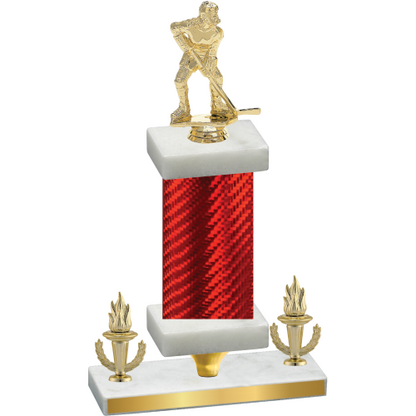 Premium Single Red Carbon Fiber Victory Hockey Trophy