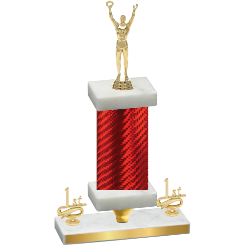 Premium Single Red Carbon Fiber First Place Victory Trophy