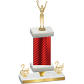Premium Single Red Carbon Fiber Second Place Victory Trophy