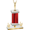 Premium Single Red Carbon Fiber Third Place Victory Trophy
