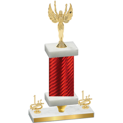 Premium Single Red Carbon Fiber First Place Victory Trophy