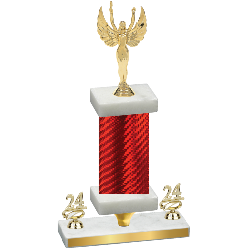 Premium Single Red Carbon Fiber Year Victory Trophy