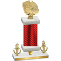 Premium Single Red Carbon Fiber Victory Basketball Trophy