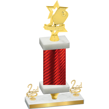 Premium Single Red Carbon Fiber Second Place Pickleball Trophy