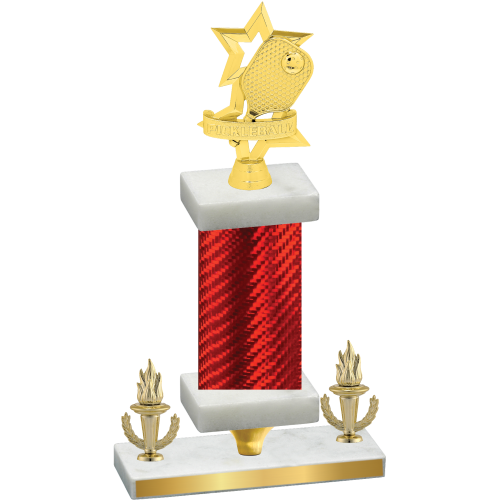 Premium Single Red Carbon Fiber Victory Pickleball Trophy