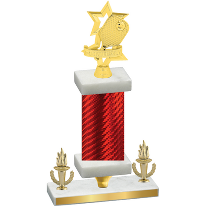 Premium Single Red Carbon Fiber Victory Pickleball Trophy