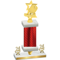 Premium Single Red Carbon Fiber Year Pickleball Trophy