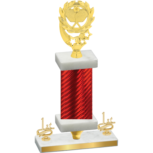 Premium Single Red Carbon Fiber First Place Pickleball Trophy