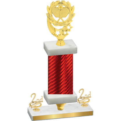 Premium Single Red Carbon Fiber Second Place Pickleball Trophy