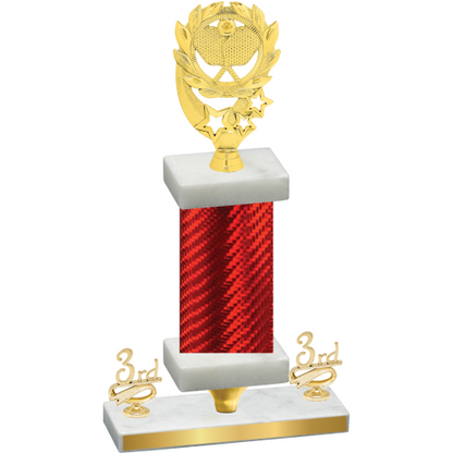 Premium Single Red Carbon Fiber Third Place Pickleball Trophy