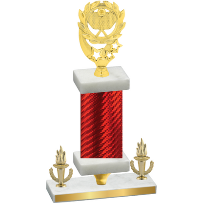 Premium Single Red Carbon Fiber Victory Pickleball Trophy