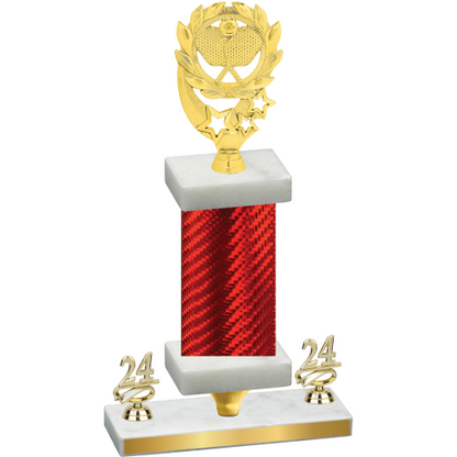 Premium Single Red Carbon Fiber Year Pickleball Trophy