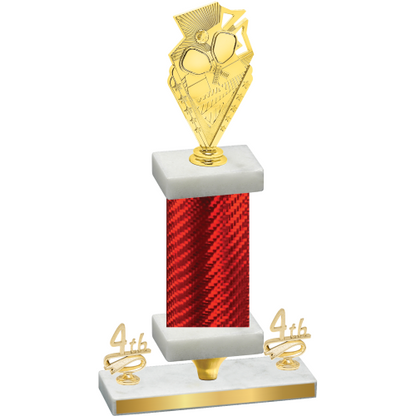 Premium Single Red Carbon Fiber Fourth Place Pickleball Trophy