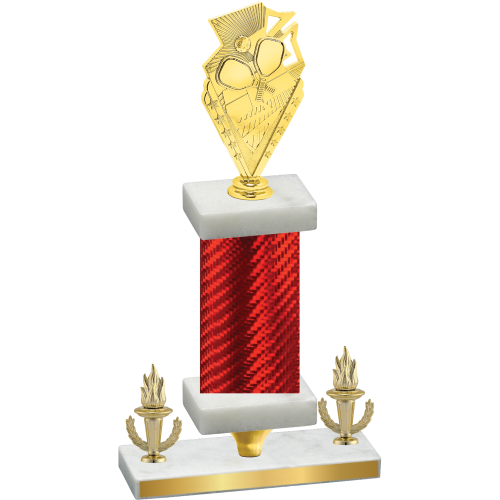 Premium Single Red Carbon Fiber Victory Pickleball Trophy