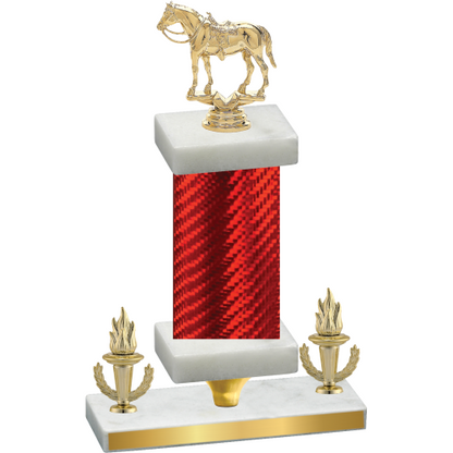 Premium Single Red Carbon Fiber Victory Horses Trophy