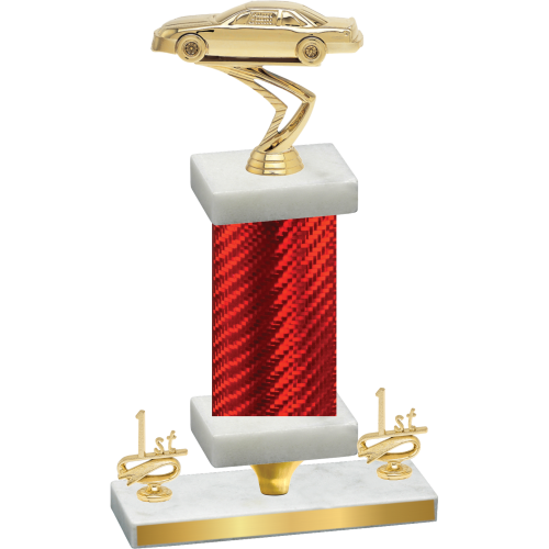 Premium Single Red Carbon Fiber First Place Cars Trophy