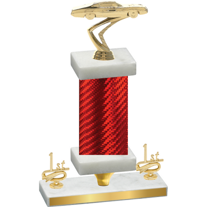 Premium Single Red Carbon Fiber First Place Cars Trophy