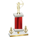 Premium Single Red Carbon Fiber Victory Archery Trophy