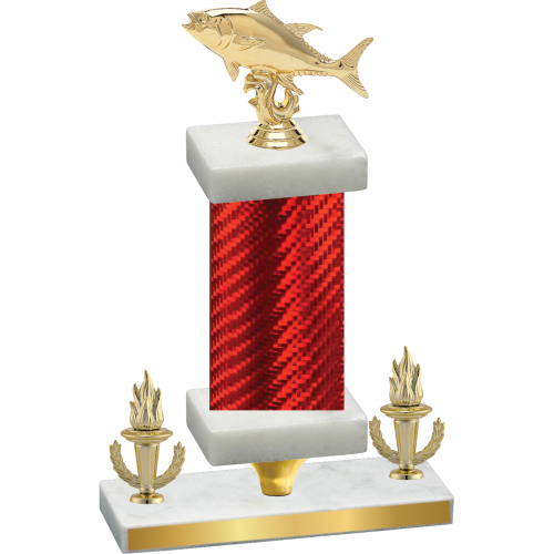 Premium Single Red Carbon Fiber Victory Fishing Trophy