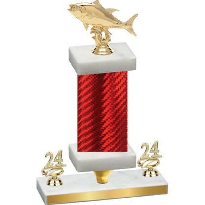 Premium Single Red Carbon Fiber Year Fishing Trophy