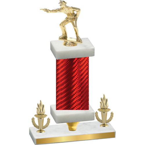 Premium Single Red Carbon Fiber Victory Shooter Trophy