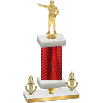 Premium Single Red Carbon Fiber Victory Shooter Trophy