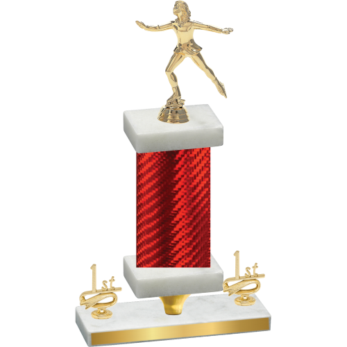 Premium Single Red Carbon Fiber First Place Skater Trophy